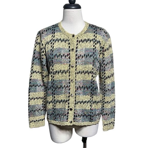South Cotton Vintage Heavy Hand Knit Cardigan Sweater Button Up Small - Picture 1 of 4
